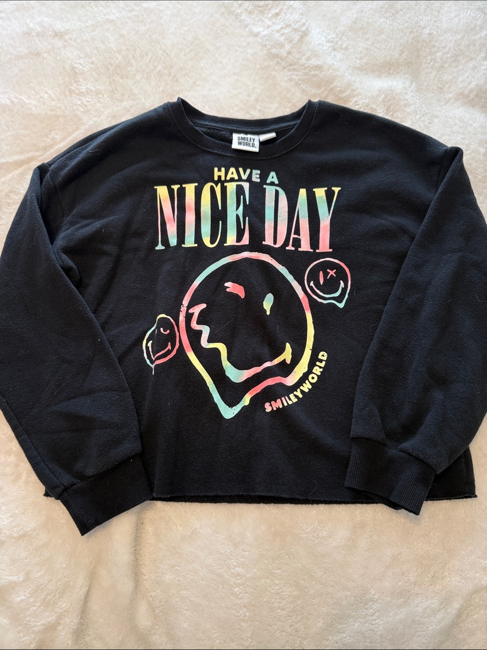 Kids "Have a Nice Day" Black Sweatshirt size large